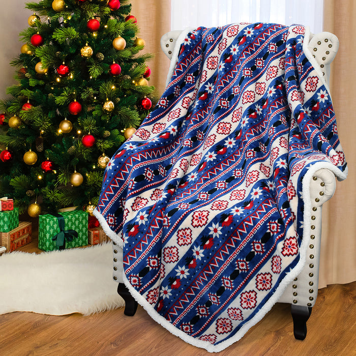 Xmas Sherpa Throw Blanket