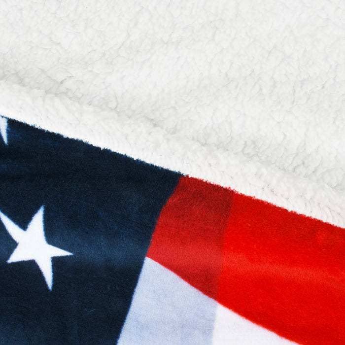 Flag Sherpa Throw Blanket