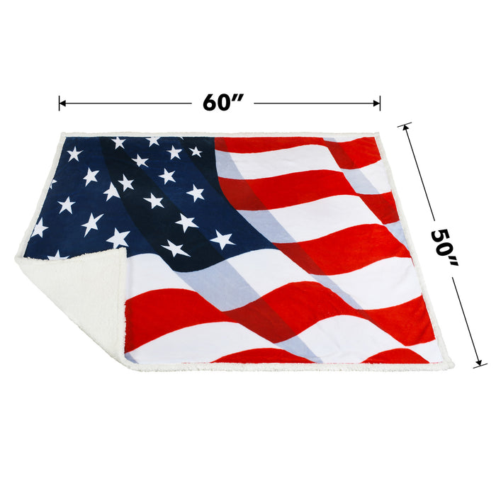 Flag Sherpa Throw Blanket
