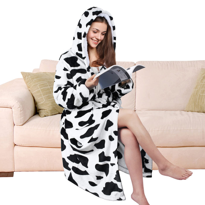 Fleece Bathrobe with Hood