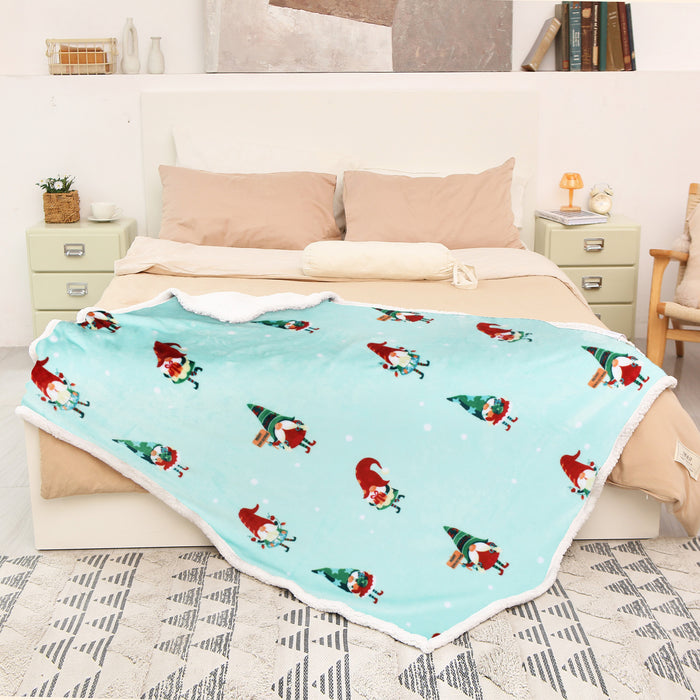 Christmas Spirit Sherpa Throw Blanket