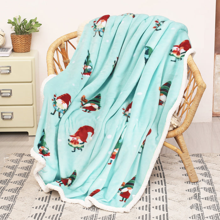 Christmas Spirit Sherpa Throw Blanket