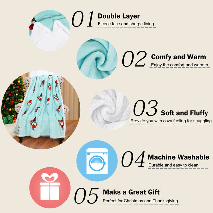 Christmas Spirit Sherpa Throw Blanket
