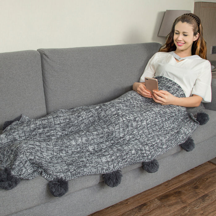Sweater Knitting Sherpa Blanket